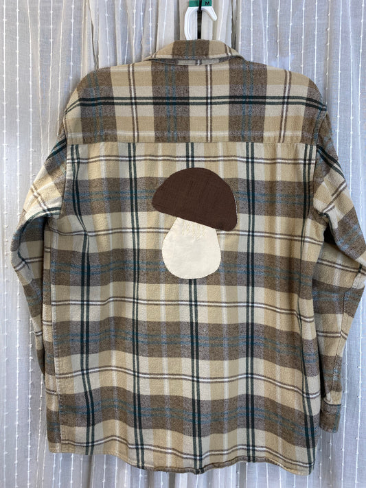 Bolete Flannel, L, tan and light brown plaid