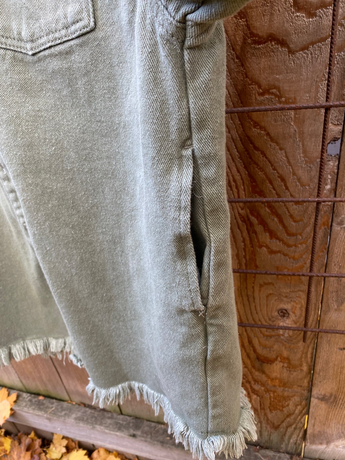 Bolete - Sage Green Jacket with Pockets - Large