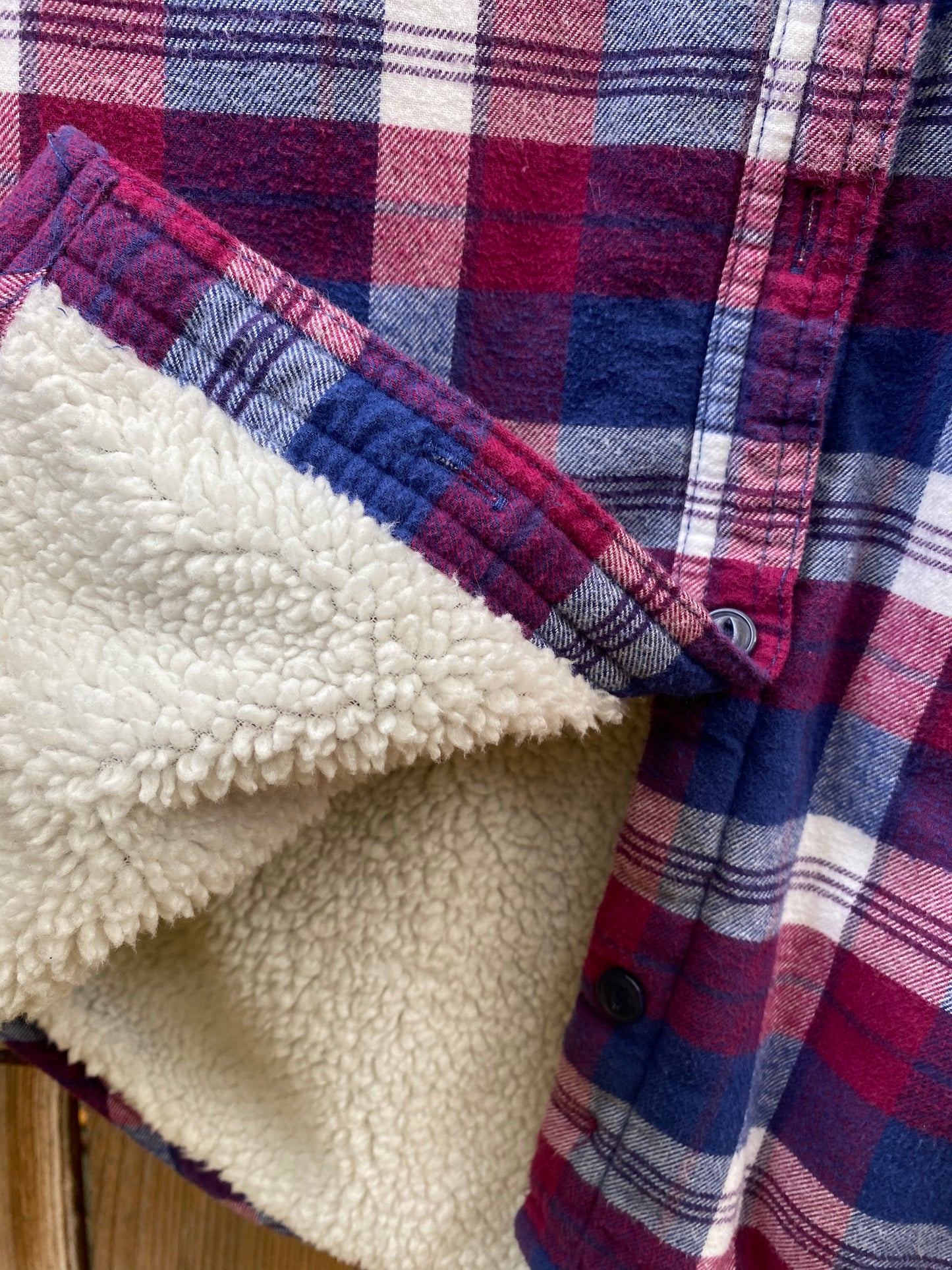 Bolete and Amanita Insulated Flannel Hoodie with Pockets, Women's Medium