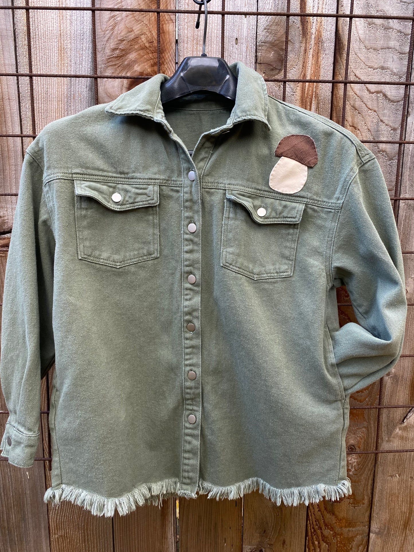 Bolete - Sage Green Jacket with Pockets - Large