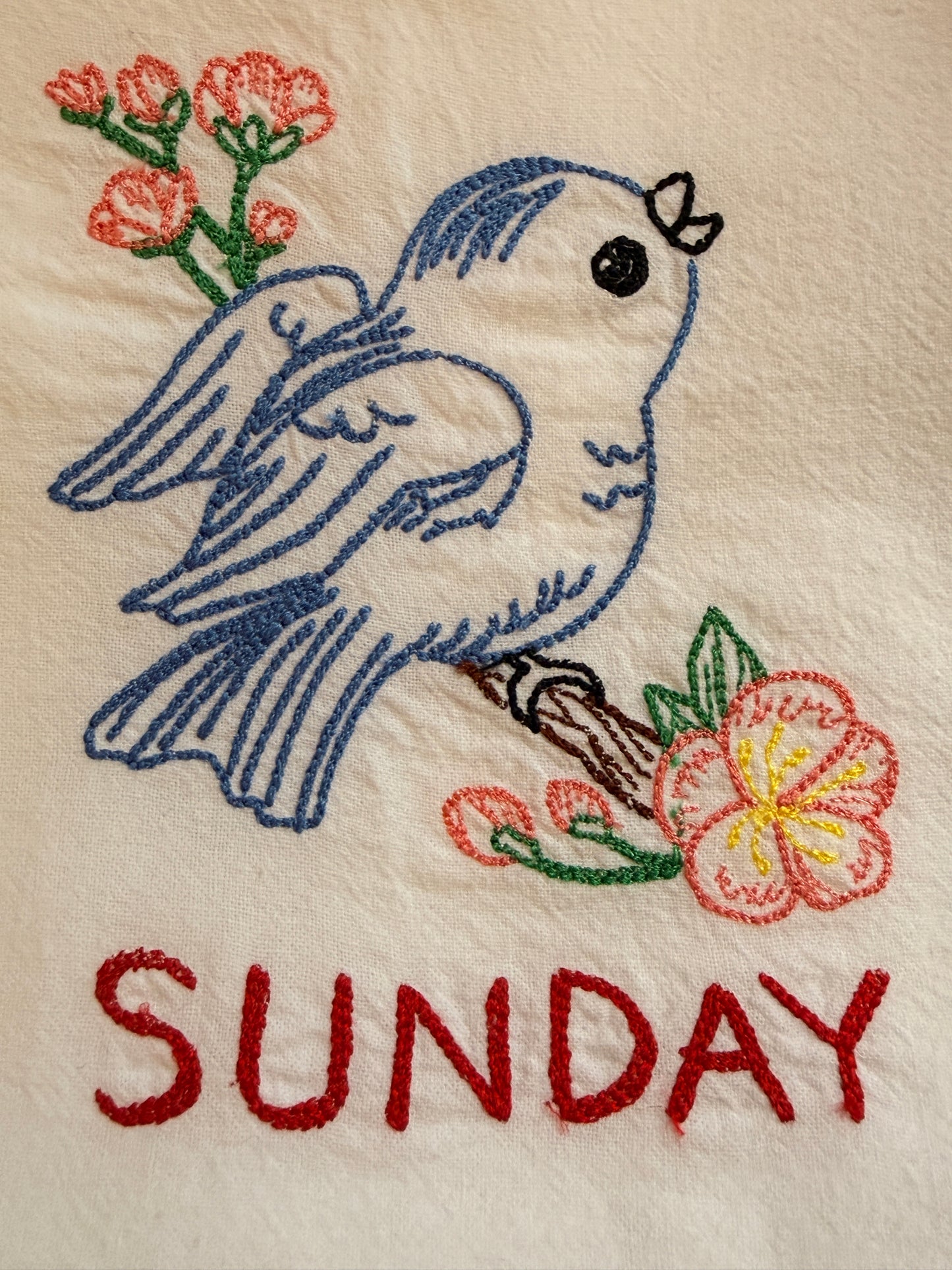 Blue Bird Days of the Week Towel Set
