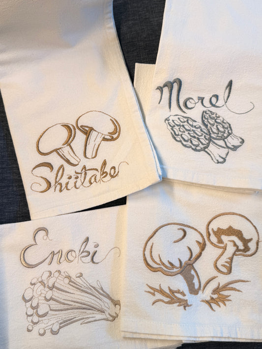 Mushroom Towels, set of 4 (mismatch size)