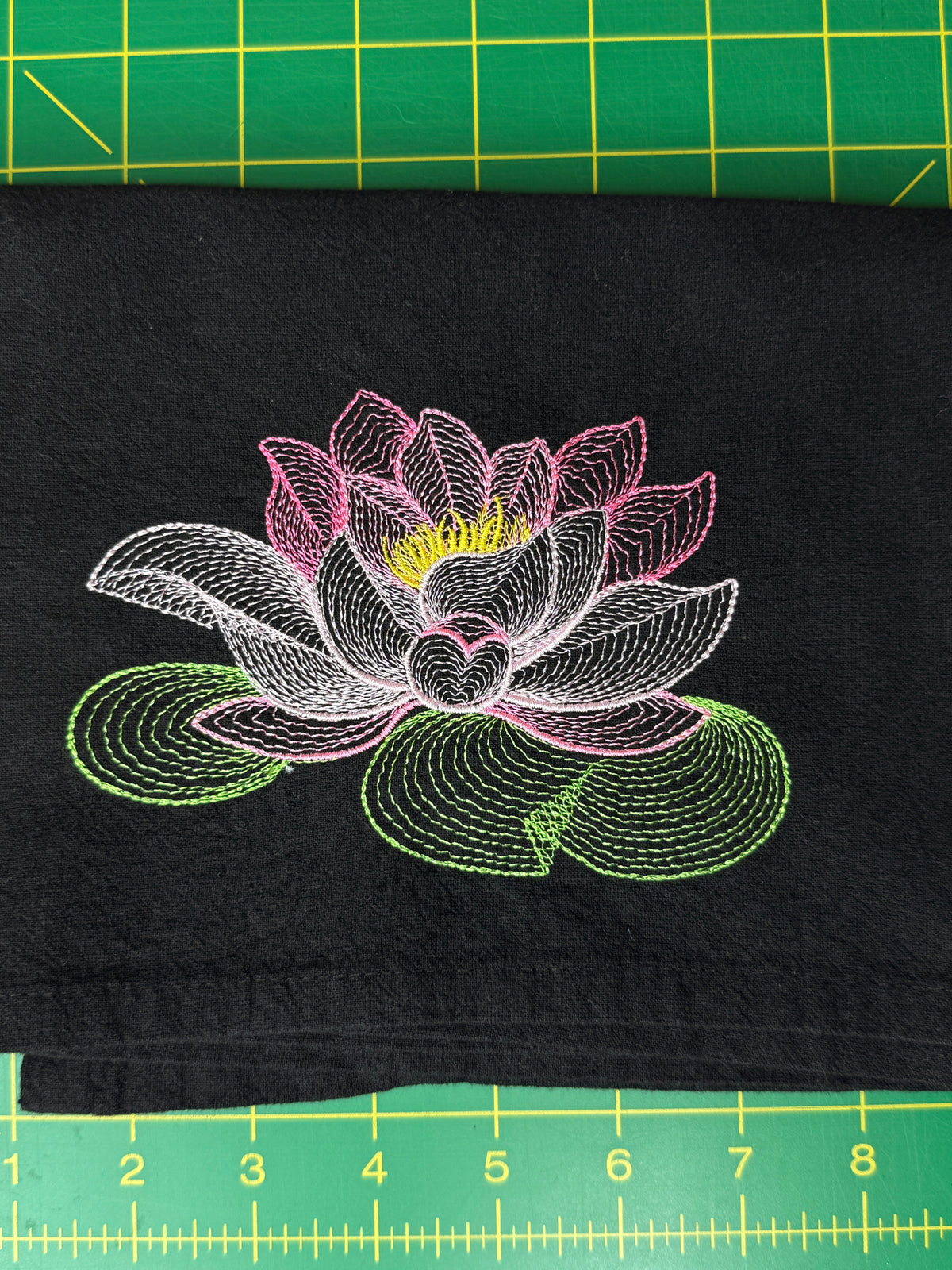 Etherial Flowers and Horse, set of 4 black towels