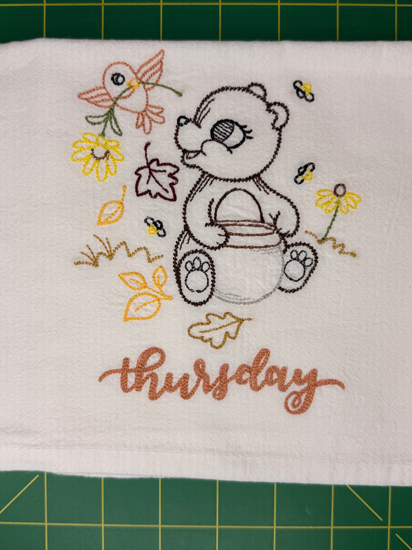 Cute Animals Days of the Week Towel set of 7