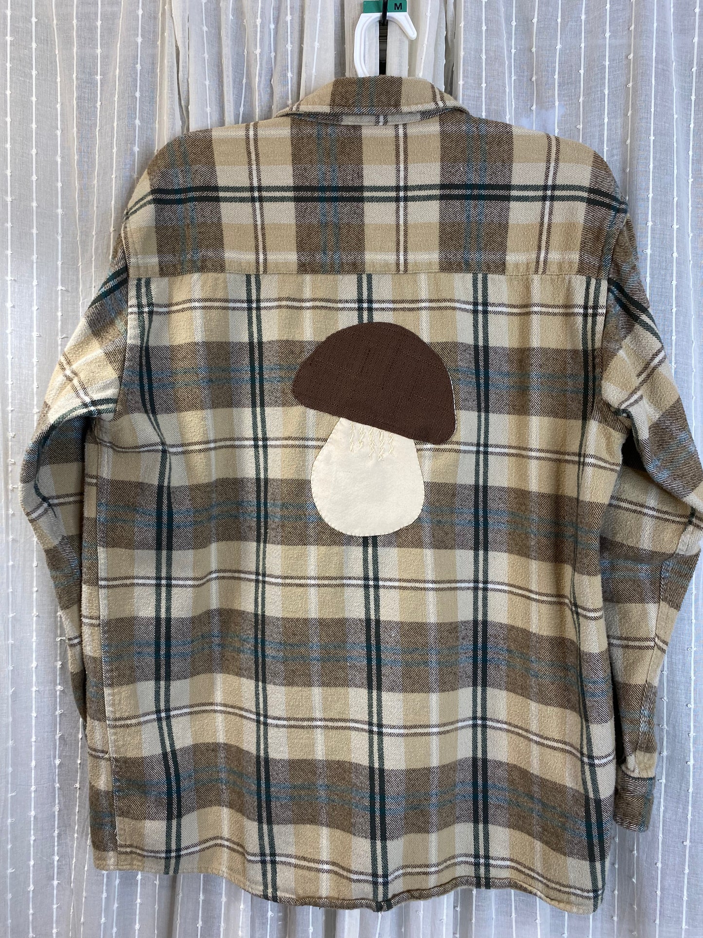 Bolete Flannel, L, tan and light brown plaid