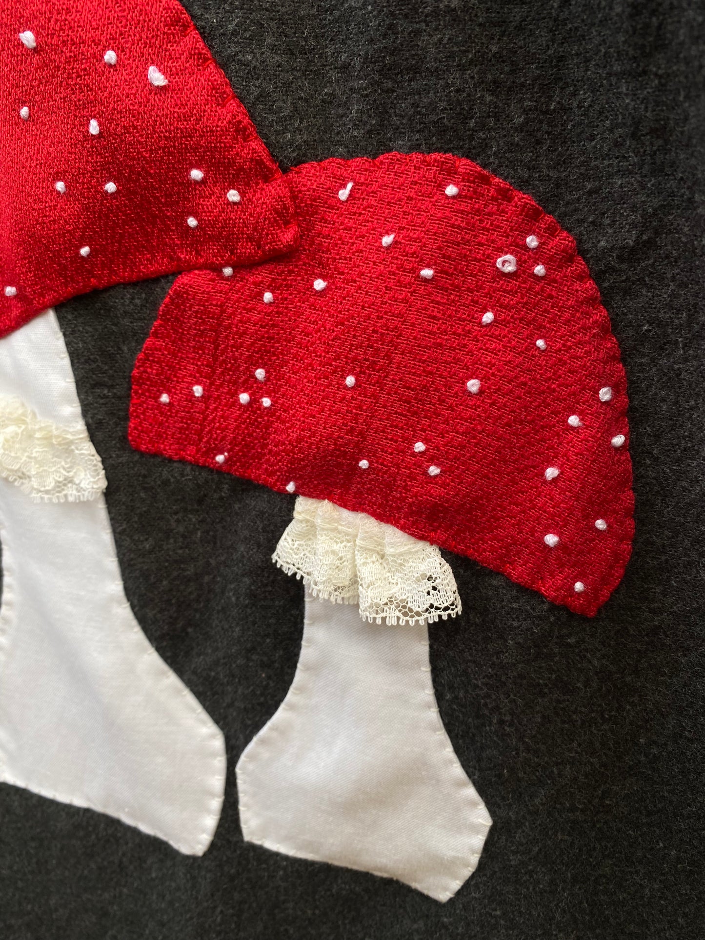 flannel shirt with hand sewn Amanitas