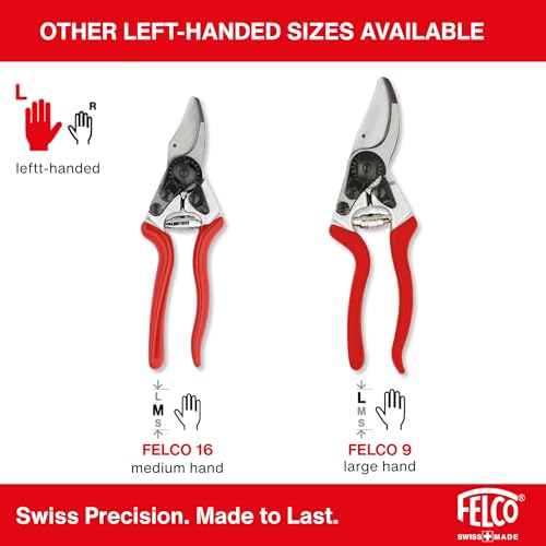 Felco F2 Pruning Shears – 9.25" Swiss-Made Garden Clippers for Professional Pruning | Hand Pruners for Gardening | Garden Tool Cutter with Precision Bypass Blade, Aluminum Body, Replaceable Parts