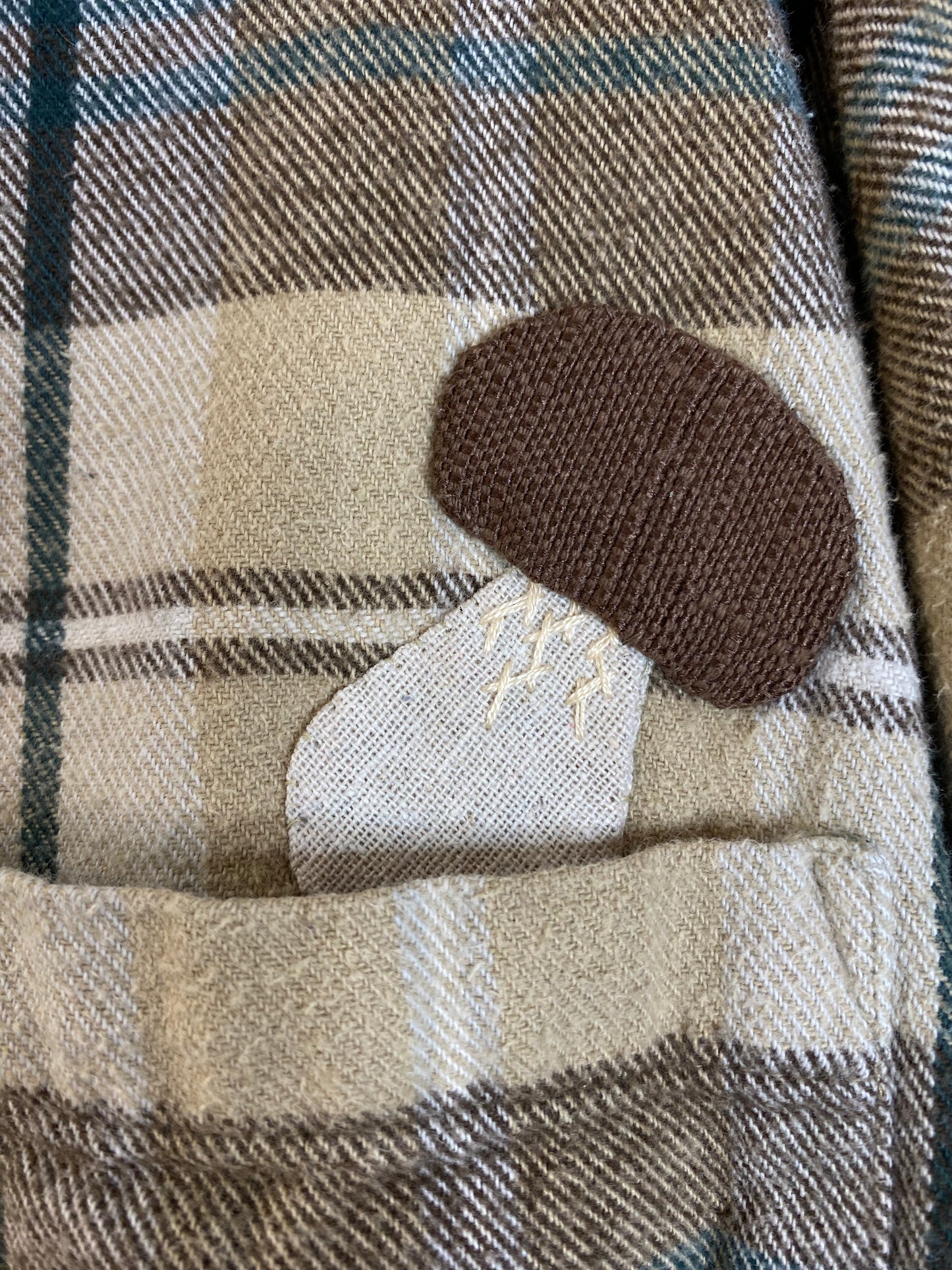 Bolete Flannel, L, tan and light brown plaid