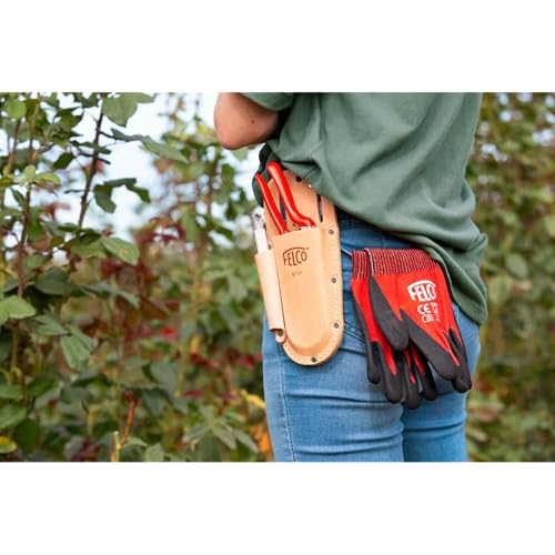 FELCO F910 USA Made Leather Holster – Belt Pouch for Pruners, Wire Cutters & Folding Saws | Tool Holster with Clip & Loop Attachment | Heavy-Duty Genuine Leather, Molded Fit, Universal Tool Carry
