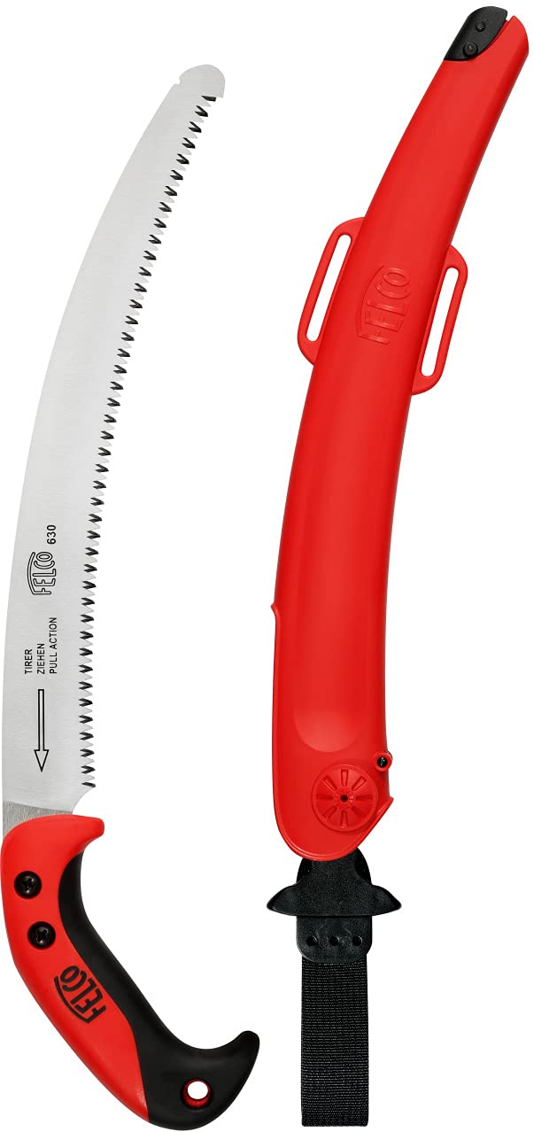 Felco Folding Saw (F 600) - Classic Tree Pruning Saw with Pull-Stroke Action, Red