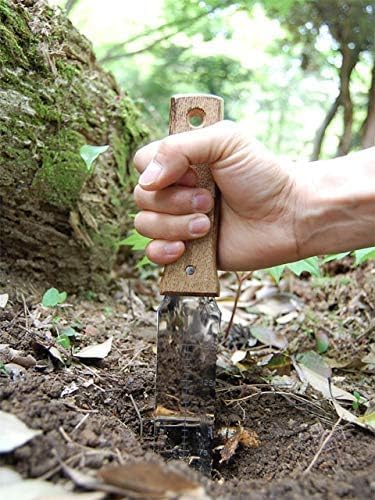 NISAKU NJP650 The Original Hori Hori Namibagata Japanese Stainless Steel Weeding Knife, 7.25-Inch Blade