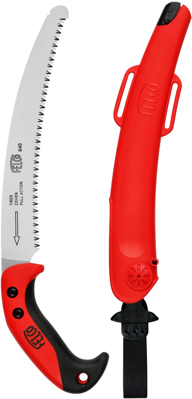 Felco Folding Saw (F 600) - Classic Tree Pruning Saw with Pull-Stroke Action, Red