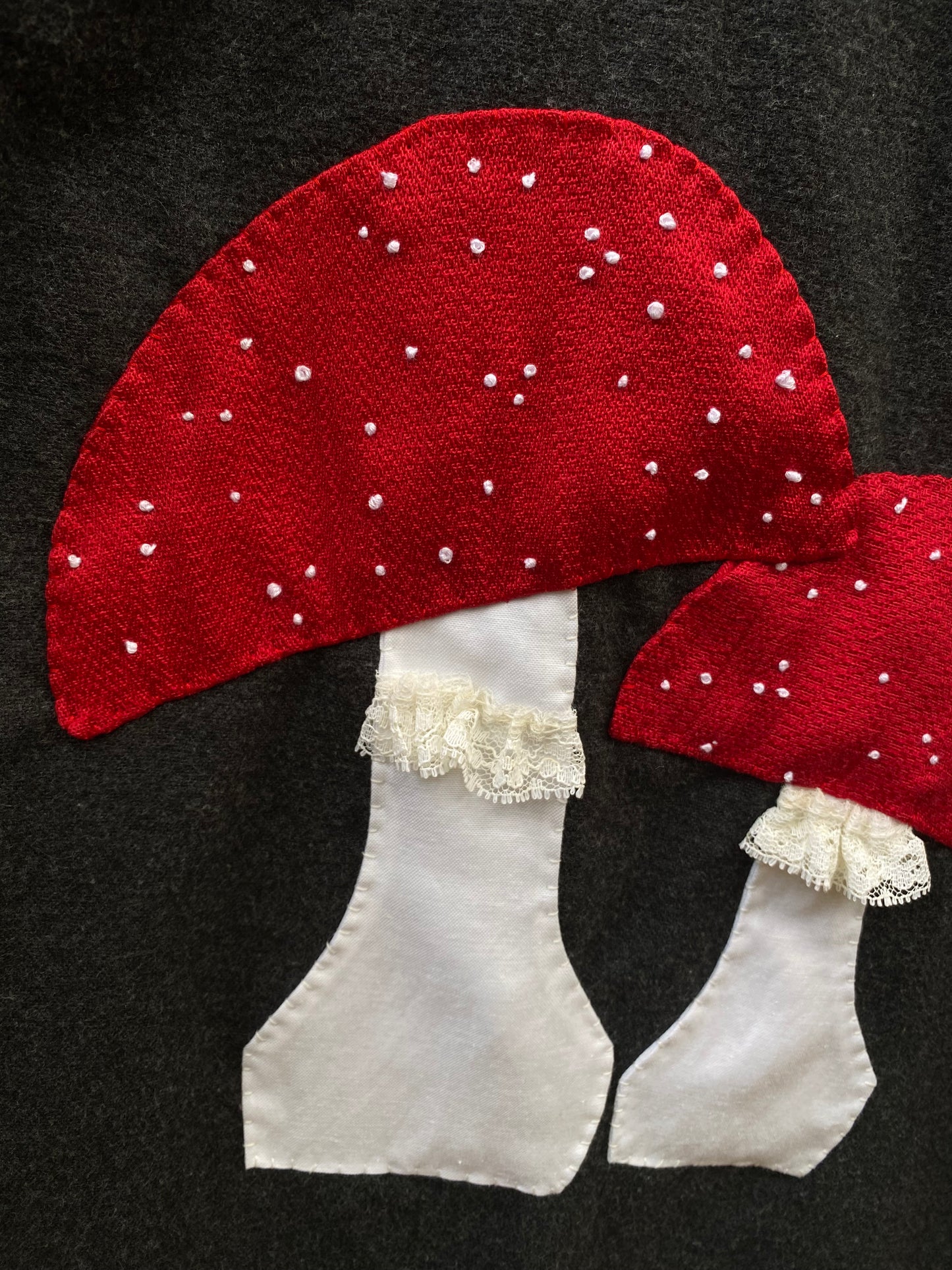 flannel shirt with hand sewn Amanitas