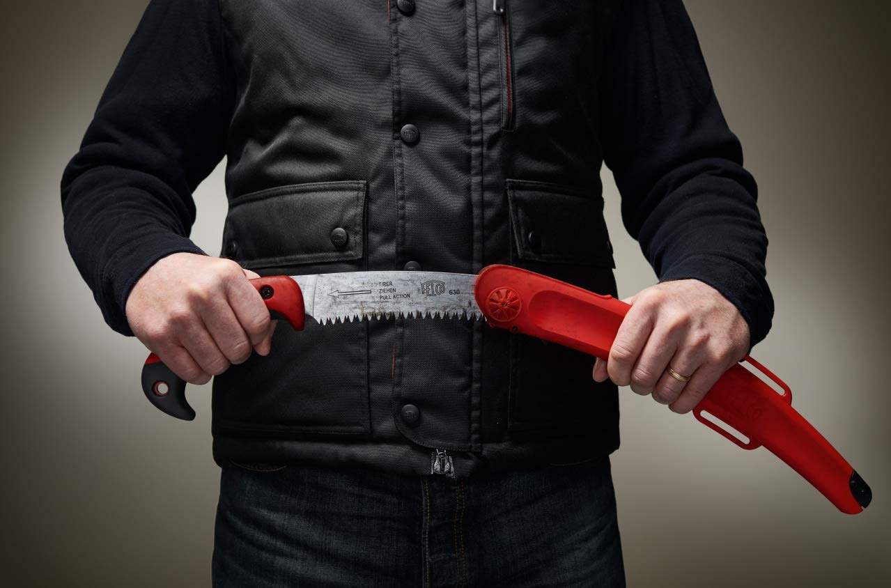 Felco Folding Saw (F 600) - Classic Tree Pruning Saw with Pull-Stroke Action, Red