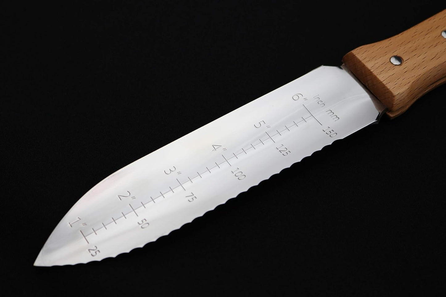 NISAKU NJP650 The Original Hori Hori Namibagata Japanese Stainless Steel Weeding Knife, 7.25-Inch Blade