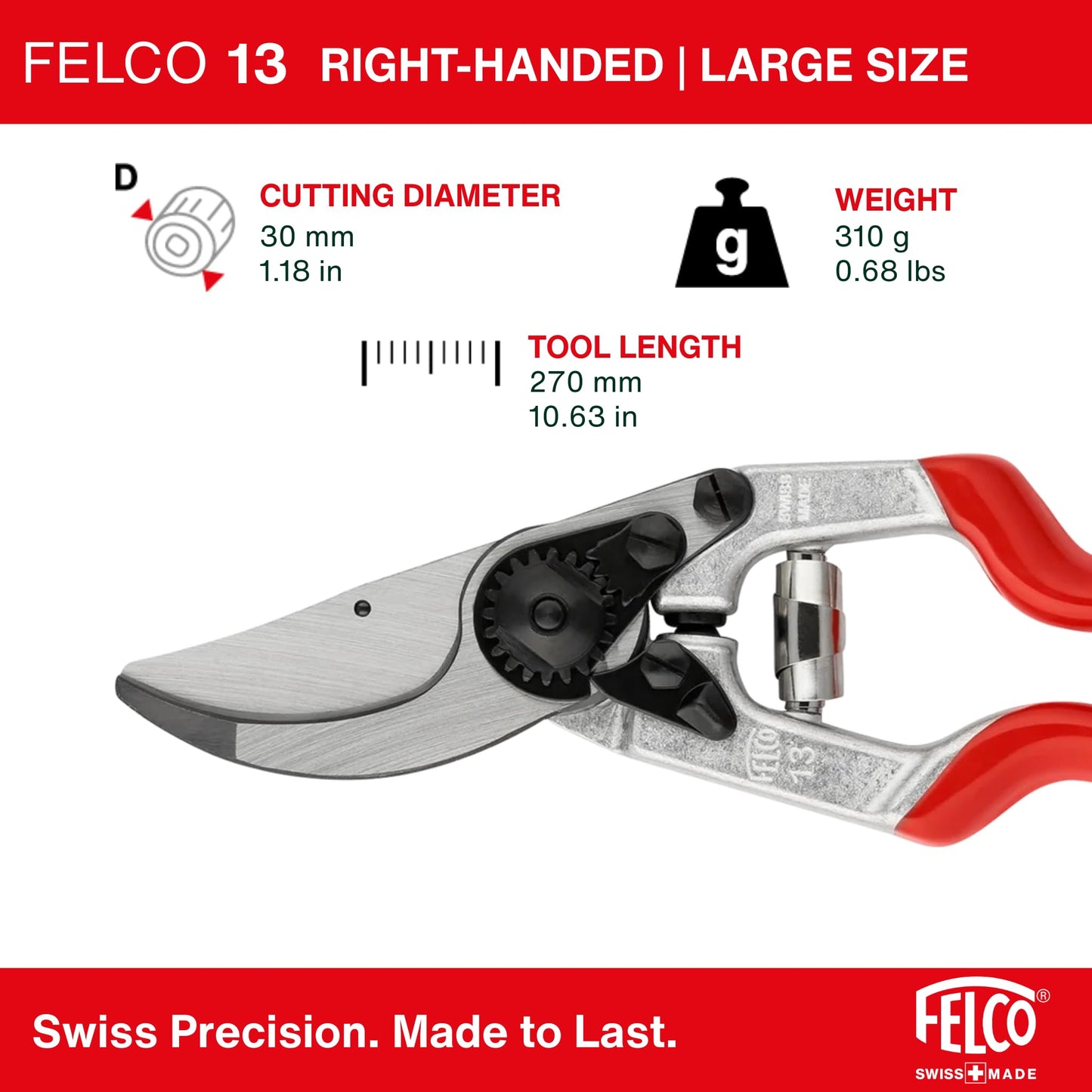 Felco F2 Pruning Shears – 9.25" Swiss-Made Garden Clippers for Professional Pruning | Hand Pruners for Gardening | Garden Tool Cutter with Precision Bypass Blade, Aluminum Body, Replaceable Parts