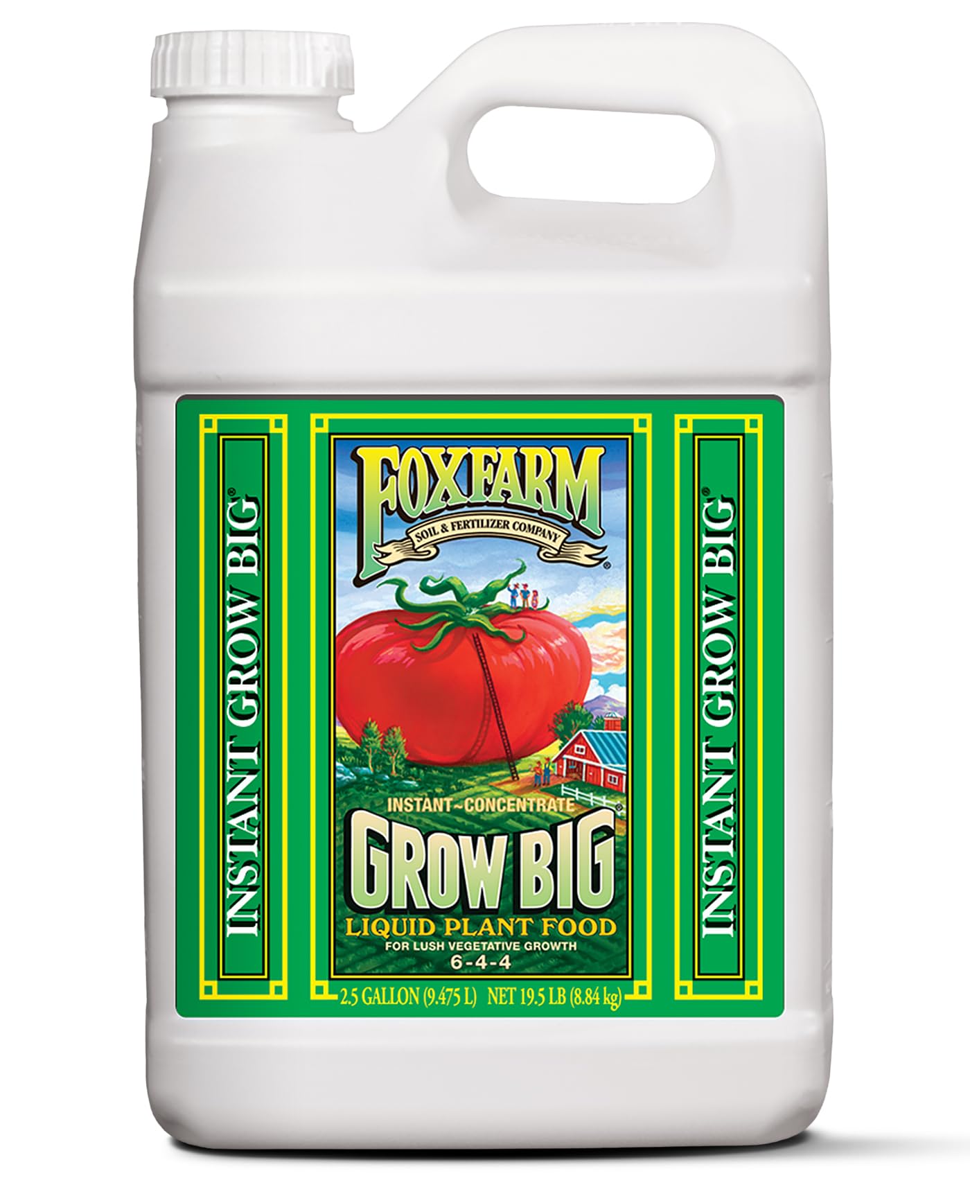 FoxFarm Grow Big Liquid Plant Food - 6-4-4 House Plant Fertilizer for Lush Vegetative Growth, Fast Nutrient Uptake for Roses, Tomatoes & Veggies - Quart Size Concentrate