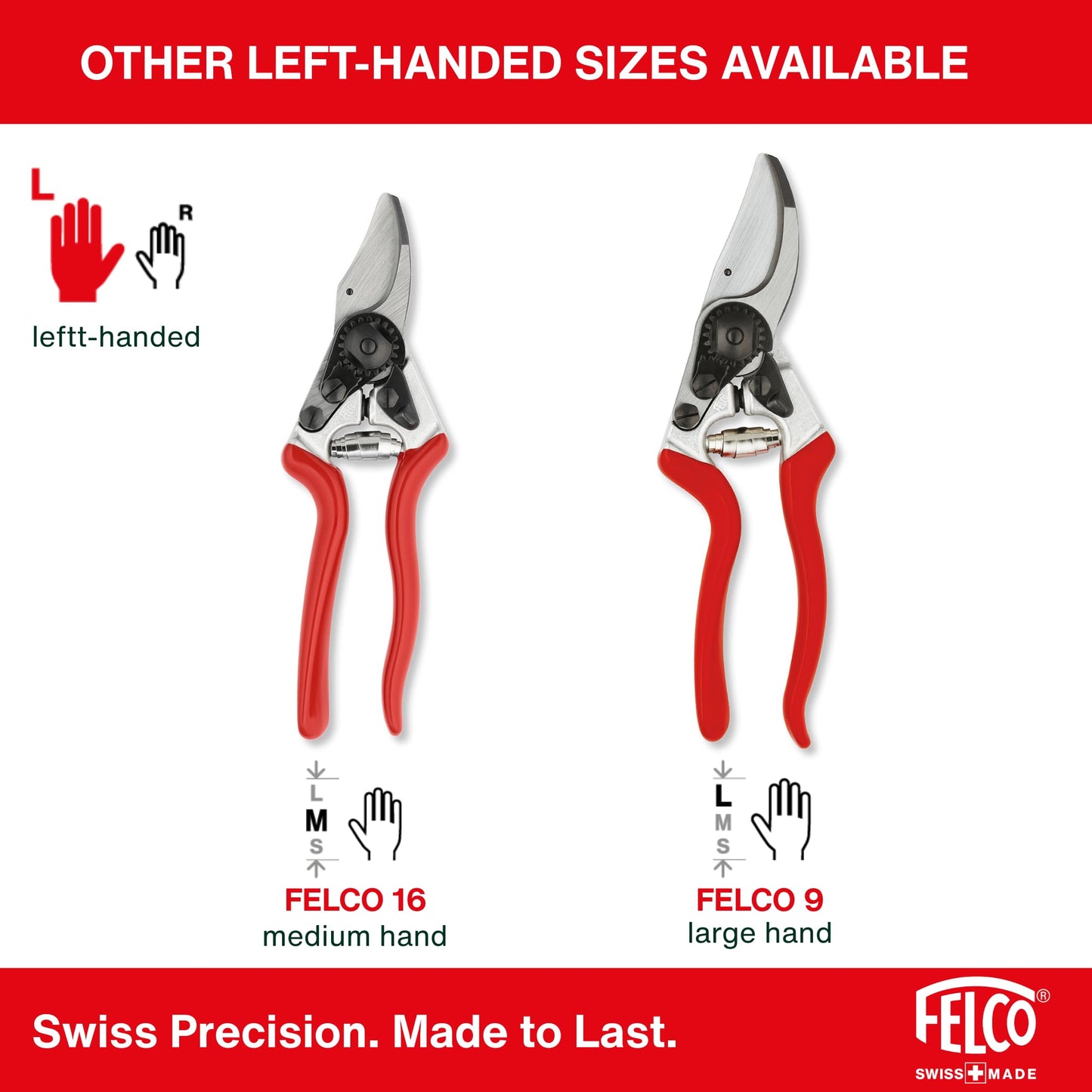 Felco F2 Pruning Shears – 9.25" Swiss-Made Garden Clippers for Professional Pruning | Hand Pruners for Gardening | Garden Tool Cutter with Precision Bypass Blade, Aluminum Body, Replaceable Parts