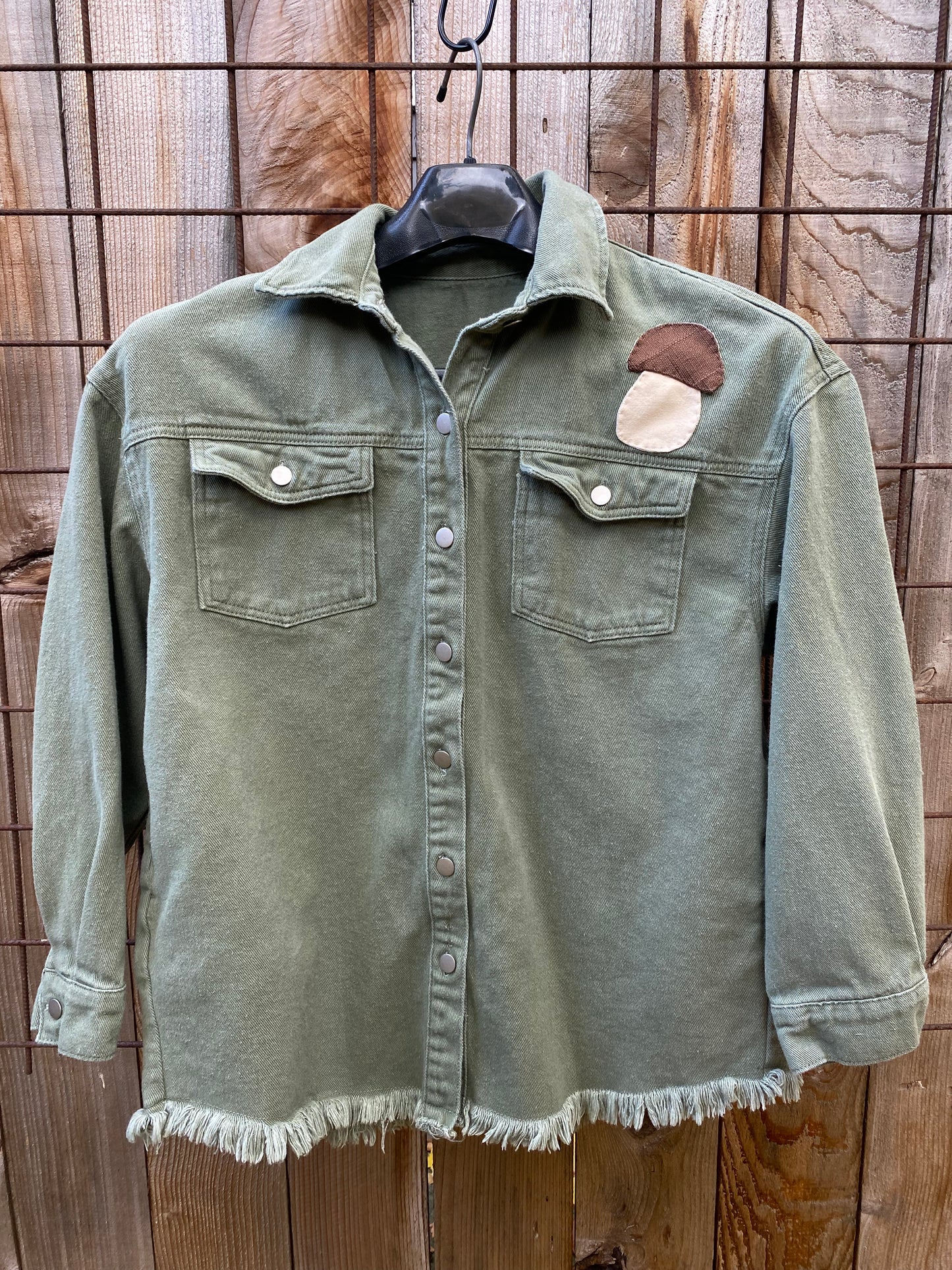 Bolete - Sage Green Jacket with Pockets - Large