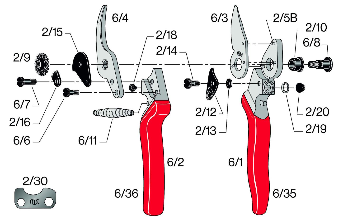 Felco F2 Pruning Shears – 9.25" Swiss-Made Garden Clippers for Professional Pruning | Hand Pruners for Gardening | Garden Tool Cutter with Precision Bypass Blade, Aluminum Body, Replaceable Parts