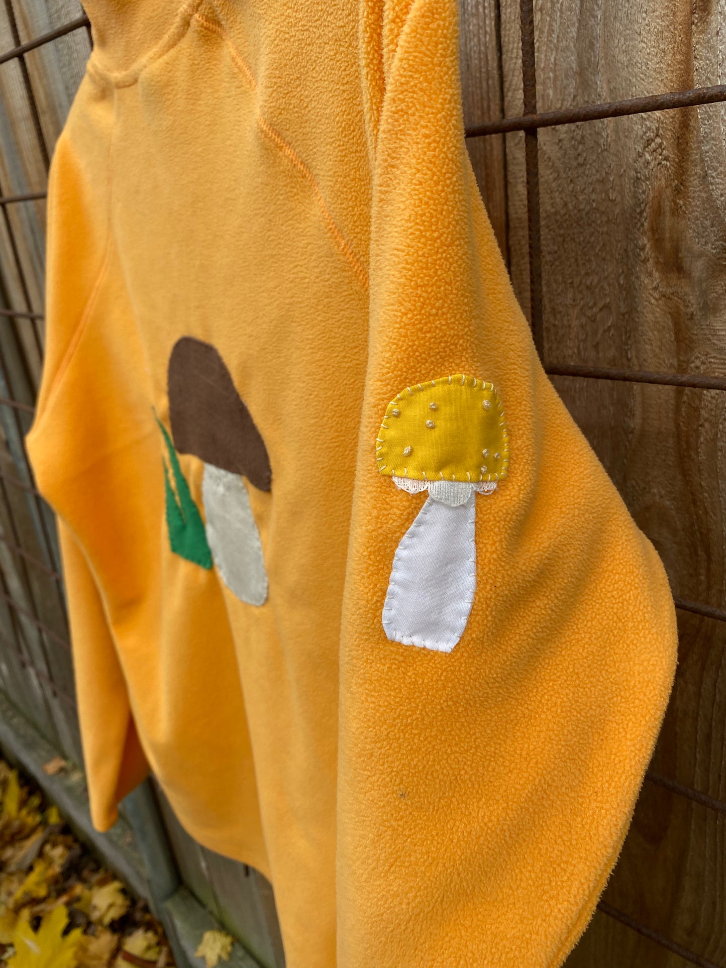 Bolete and Amanita Fleece top, Small