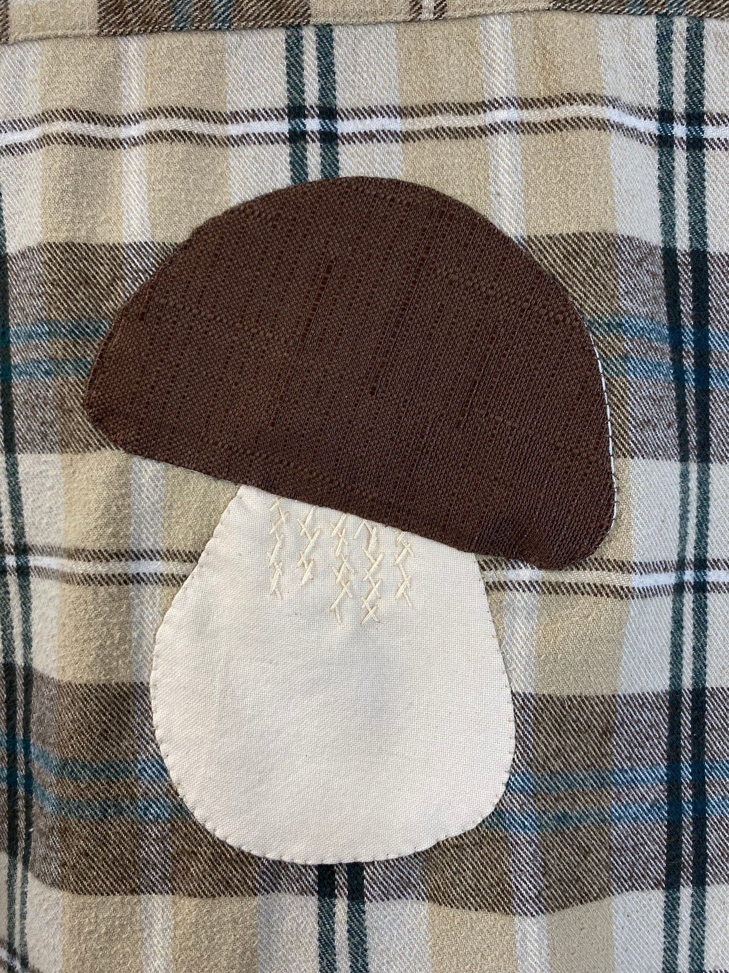 Bolete Flannel, L, tan and light brown plaid