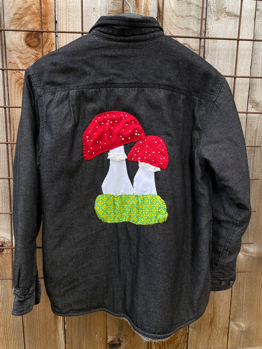 Amanita Insulated Flannel with Pockets! Large, heather black