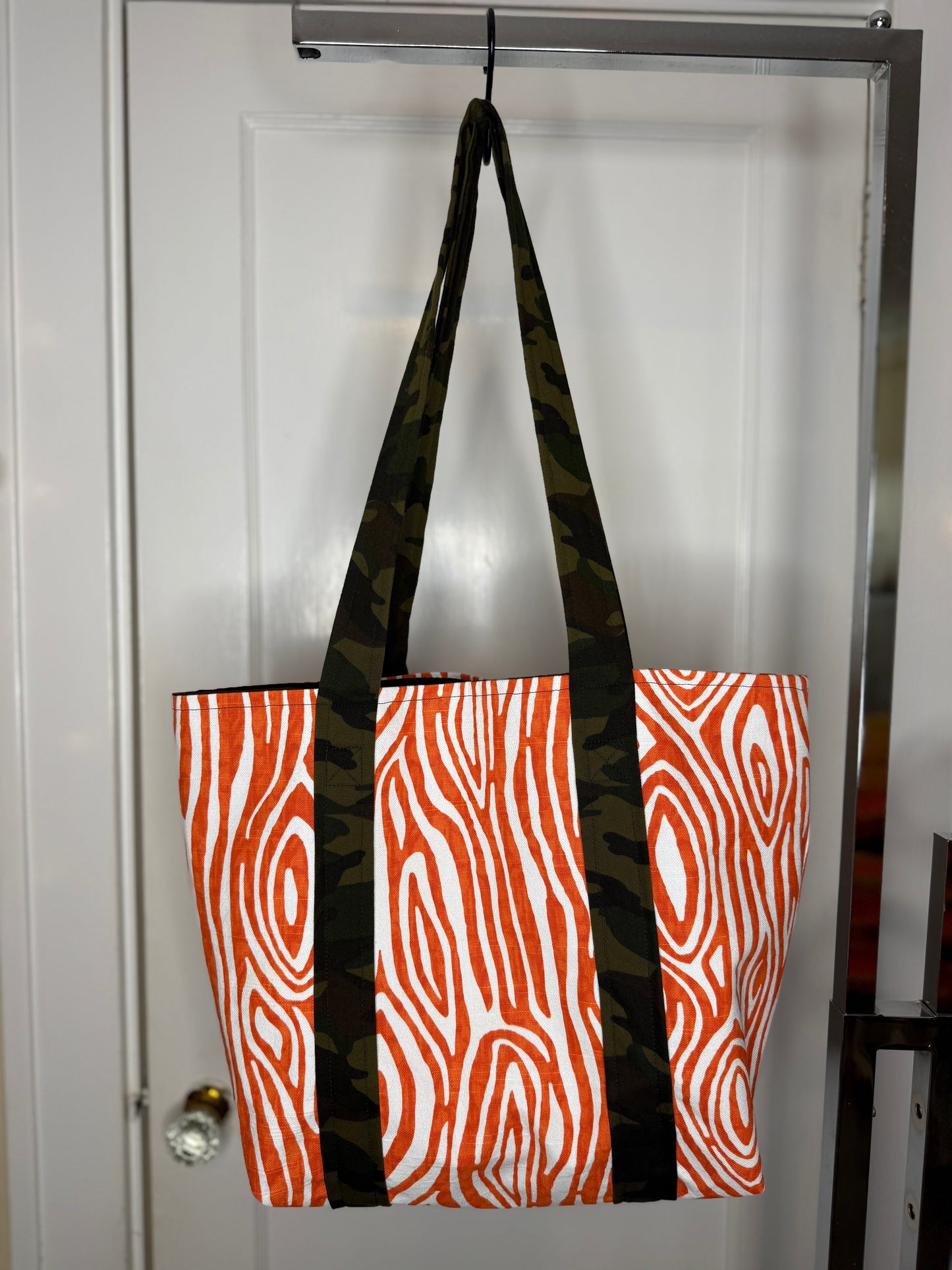 Wood Grain and Camo Tote Bag