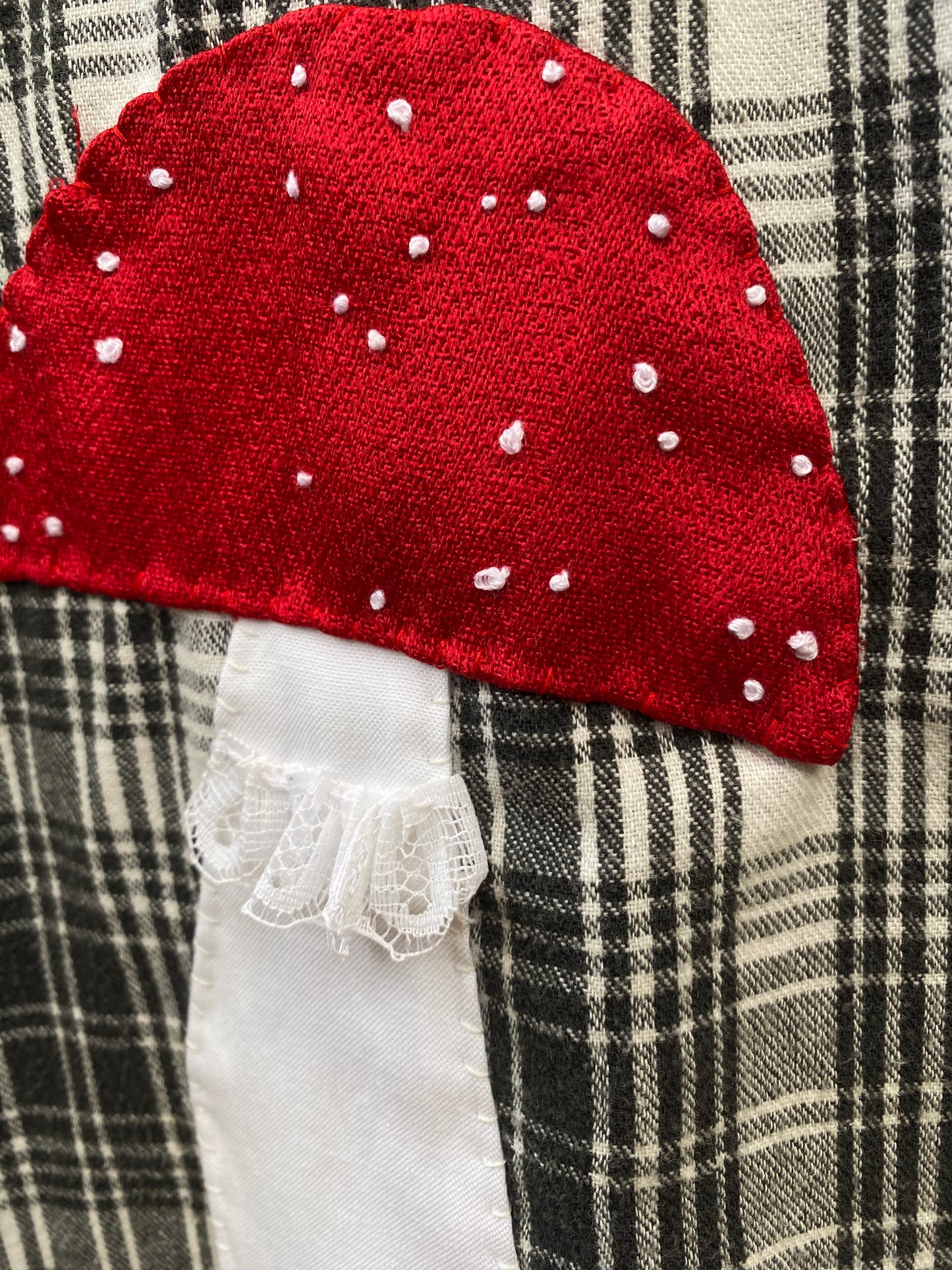 Upcycled Amanita Plaid top, Women's Medium