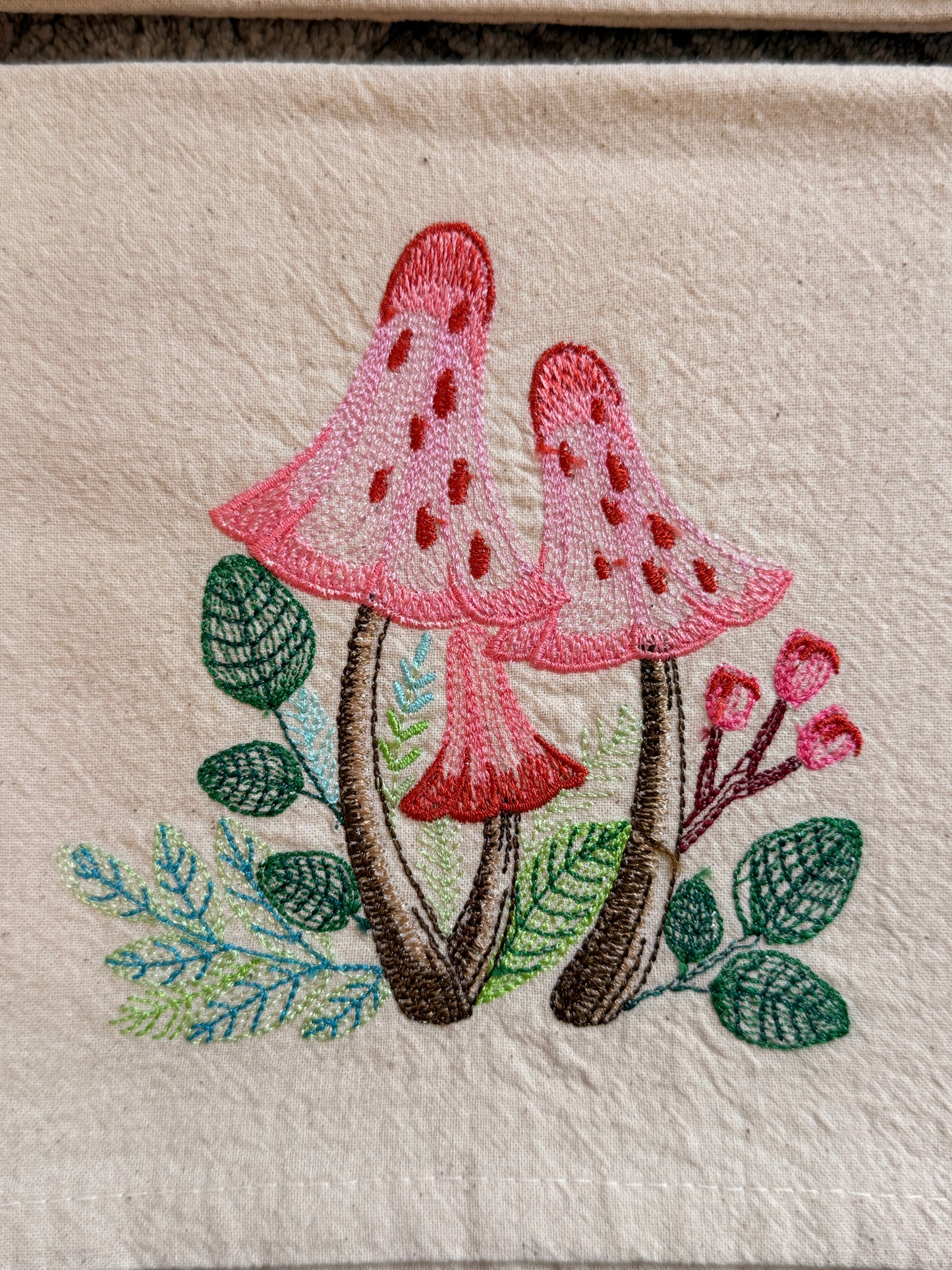 Vibrant Mushroom Towels, set of 2