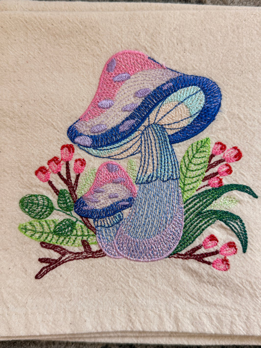 Vibrant Mushroom Towels, set of 2