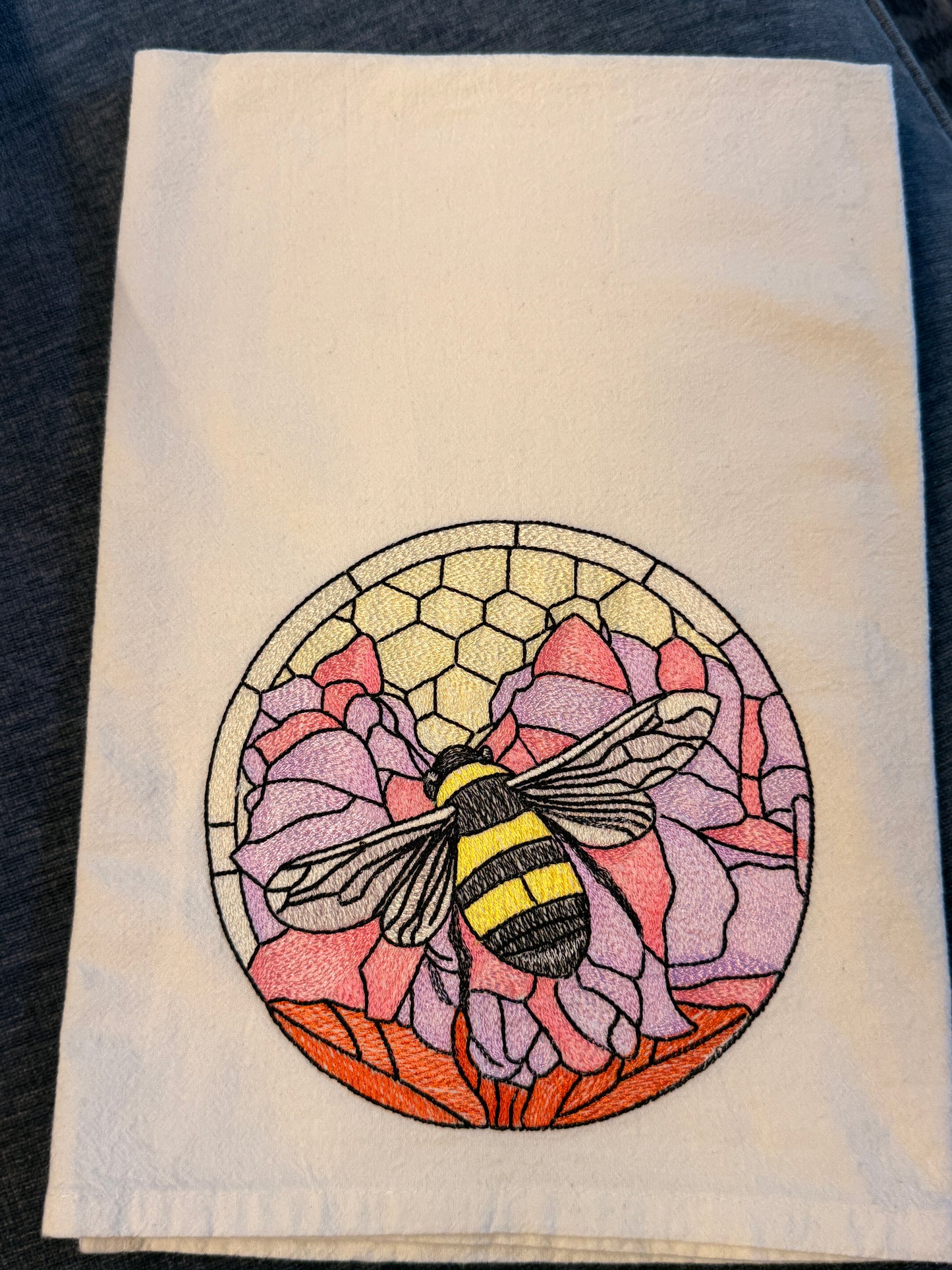 Stain Glass Bee Towel, single
