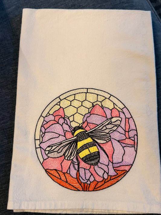 Stain Glass Bee Towel, single