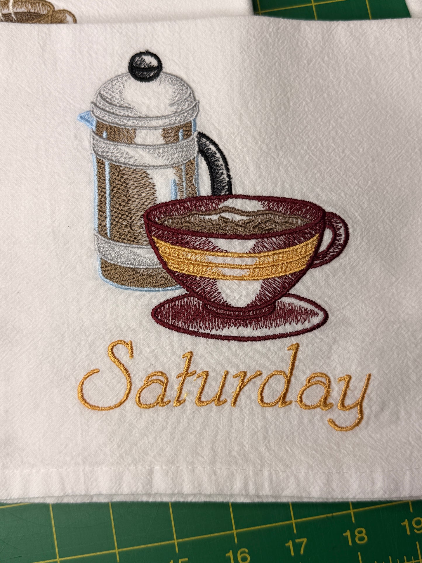 Coffee Lovers Days of the Week Towel set of 7