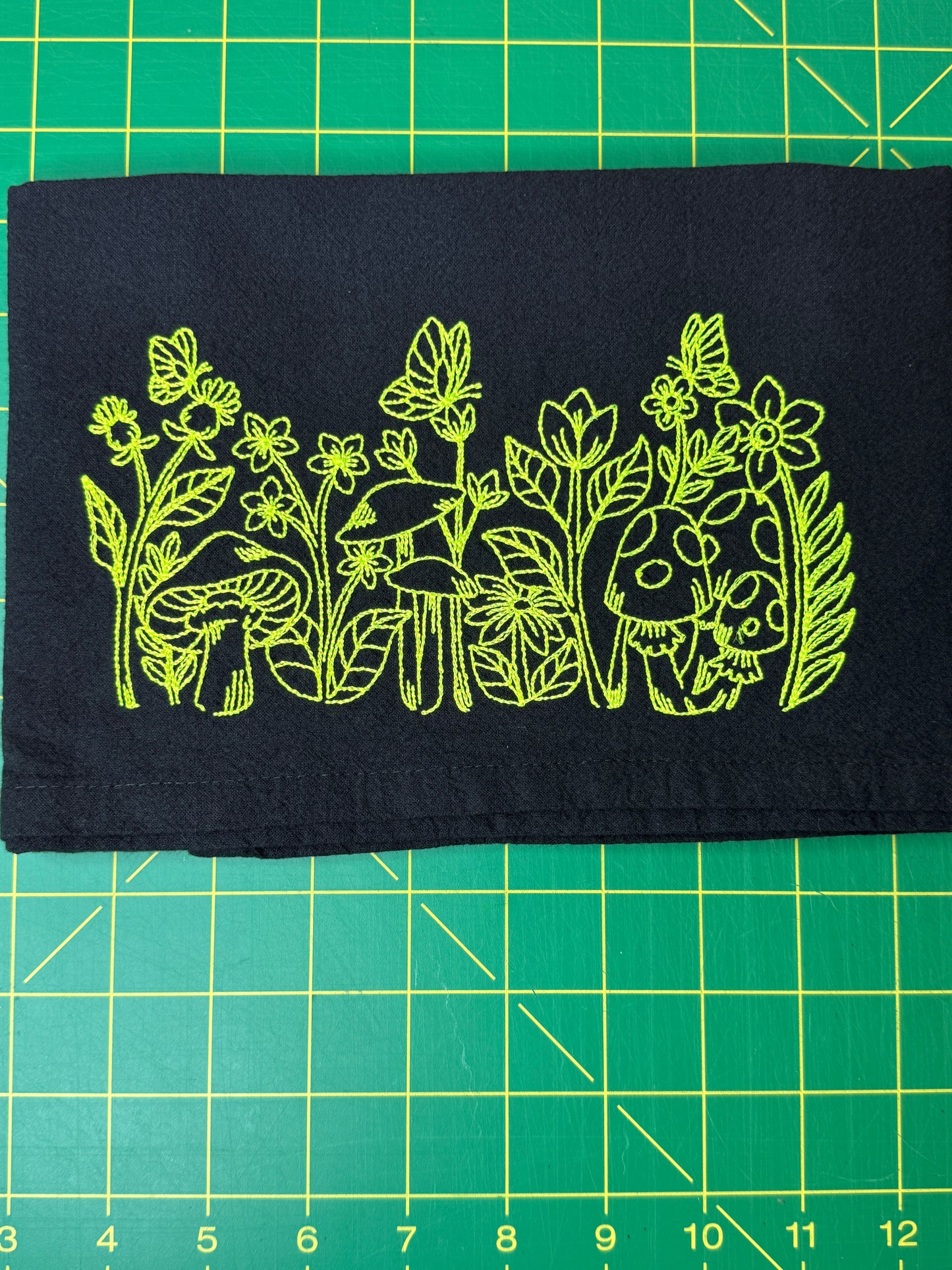 Neon Green Mushroom Towel