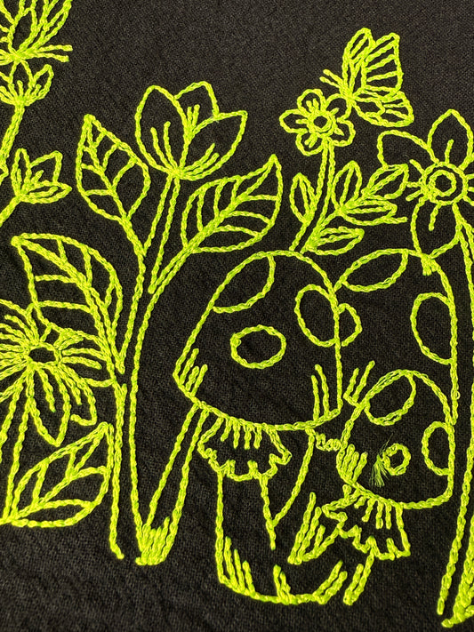 Neon Green Mushroom Towel