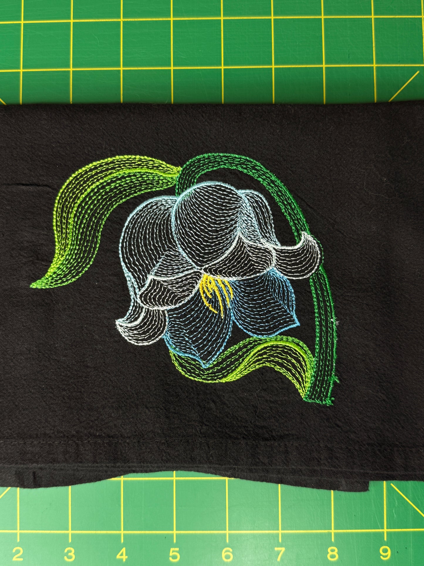 Etherial Flowers and Horse, set of 4 black towels