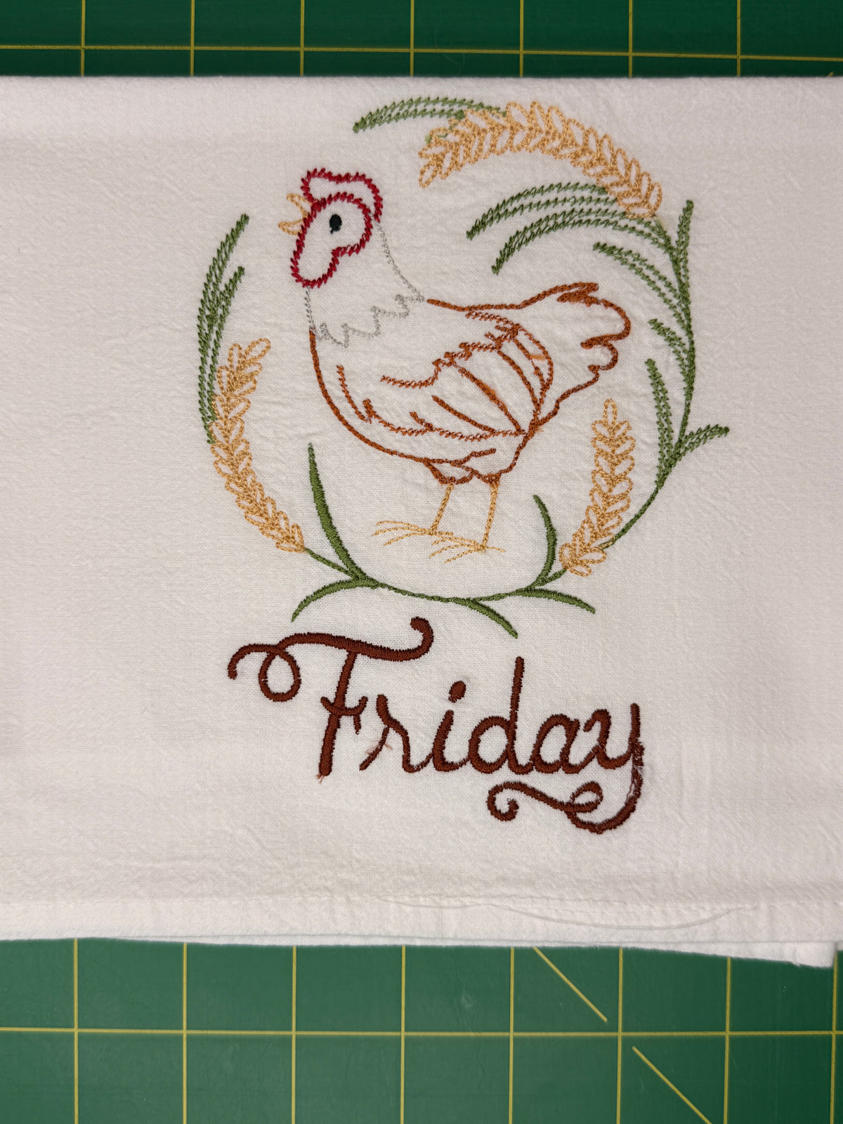 Chicken Days of the Week Towel Set of 7