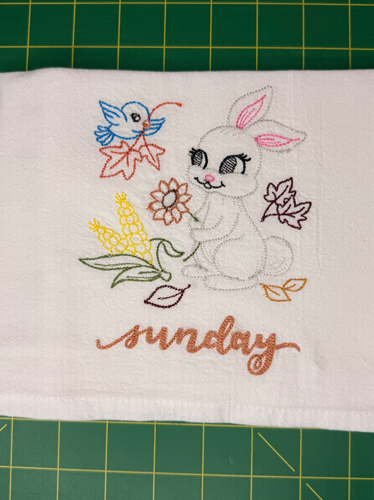 Cute Animals Days of the Week Towel set of 7