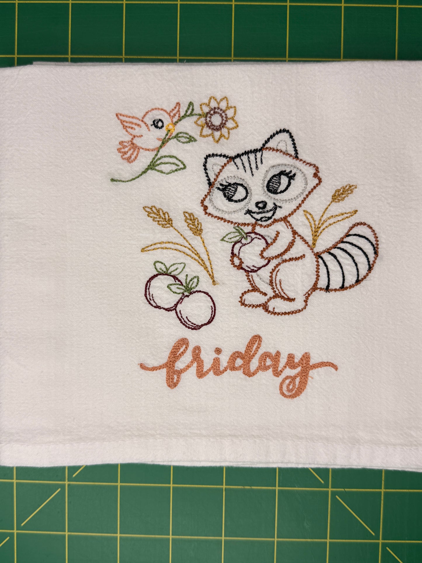 Cute Animals Days of the Week Towel set of 7