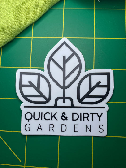 Quickanddirtygardens logo vinyl sticker