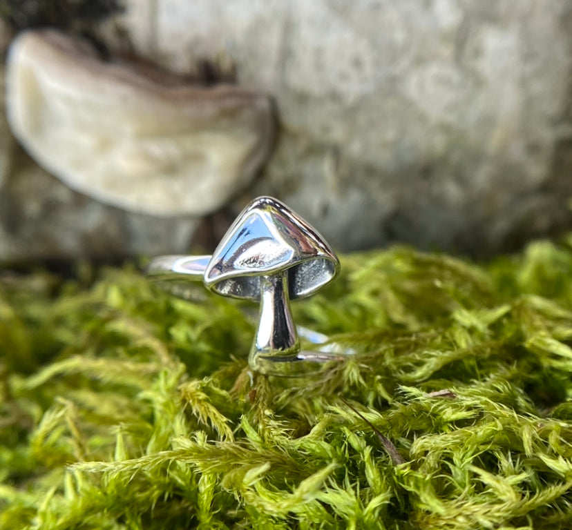 sterling silver mushroom ring