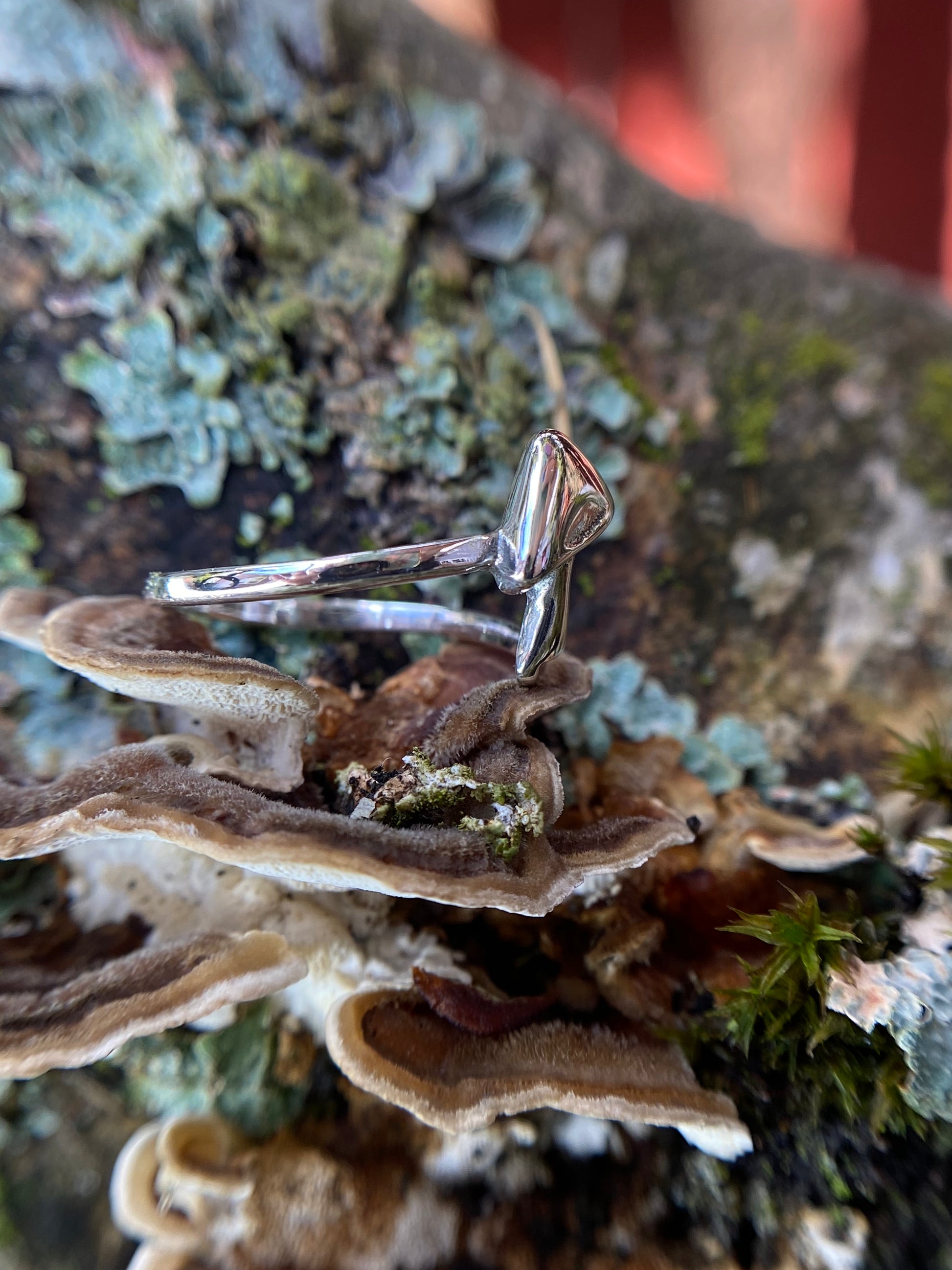 Sterling silver mushroom ring